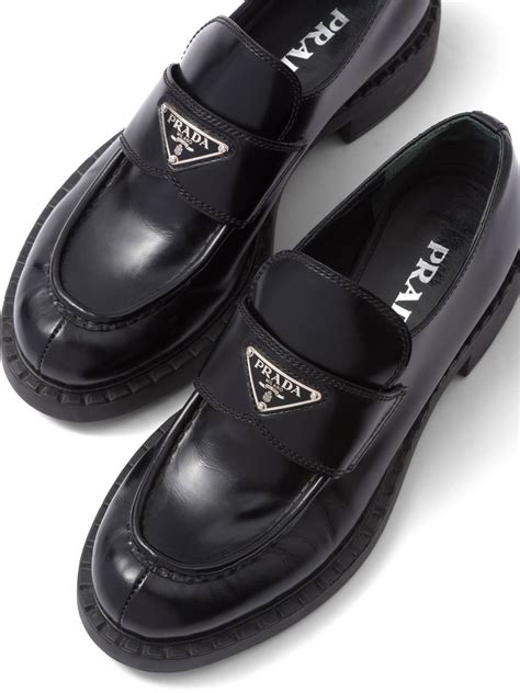 grey ladies felt draw string prada loafers|Prada loafers farfetch.